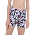 thumbnail image 3 of Aislor Kids Girls V-front Waistband Shorts Breathable Stretchy Bike Shorts Sports Ballet Dance Bottoms Size 2-16 Graffiti Pink 7-8, 3 of 7