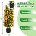 thumbnail image 4 of Bibana 37" 2 Packs Orange Artificial Plum Blossom Tree, Fake Floral Plant Tree in Pot, Faux Potted Decorative Topiary Plant, Cement Filled Flower Trees for Modern Home Office Indoor Outdoor, 4 of 6