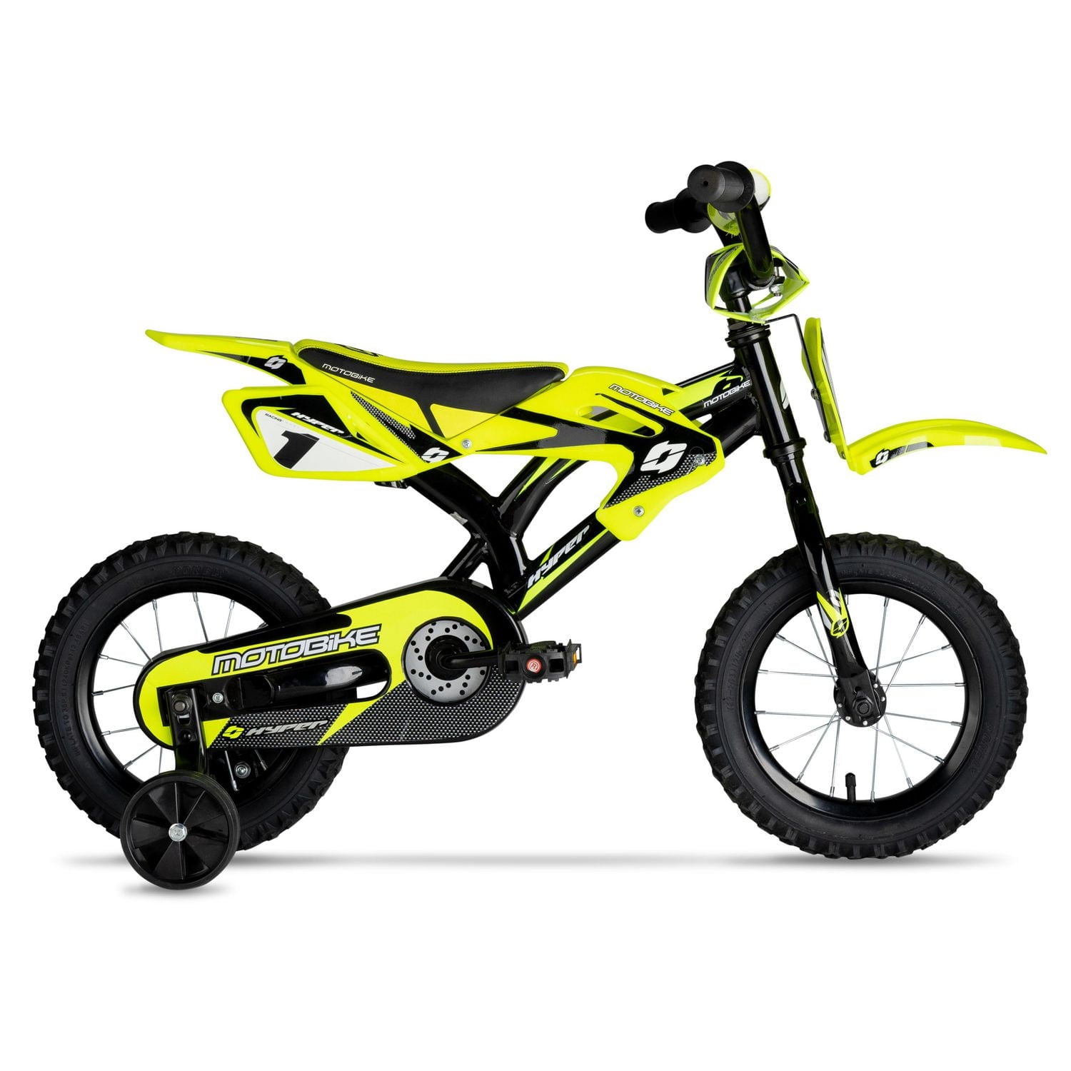 Hyper Bicycles 12" Motobike for Kids, Yellow