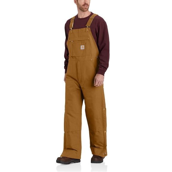 Carhartt Firm Duck Loose-Fit Insulated Bib Overalls for Men - Carhartt Brown - L - Regular