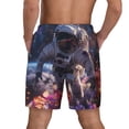 thumbnail image 2 of Lsque Mens Swim Trunks Astronaut In Cosmic Garden Pattern - Bathing Suit Compression Liner - Beach Swim Shorts Swimwear - (S-3XL) - Stretch Quick Dry -Small, 2 of 9