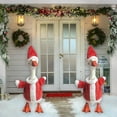 thumbnail image 4 of SSZMDLB under $5 Christmas Geese Outfits, Geese Statue Costume Yard Geese Clothes Hat, for Porch Garden Lawn Patio Decor, Weatherproof Outdoor Ornamental Attire, 4 of 6