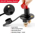 thumbnail image 3 of Battery Isolator Switch 12 V/24 V Car Battery Isolator Switch Main Switch With 2-pin On/off Switch For Car Battery Main Switch Emergency Power Cut-off, 3 of 5
