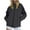 Black, variant on Women's Plus Size Lightweight Waterproof Hooded Jacket with Zipper Pockets for Outdoor Mountaineering and Athletic Wear