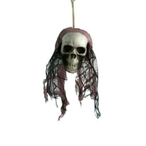Nmdmisc Halloween Skull Hanging Decor Human Skull Head-Bone Pirates Corpse Skull Ghost Haunted House Bar Home Garden Decoration