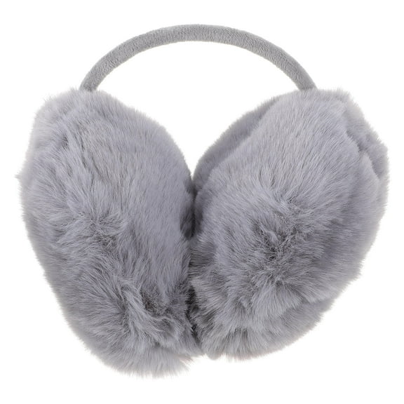 Moluckfu 1Pack Winter Warm Earmuffs Flannelette Grey Warmth Protection for Women Winter Outdoor Wearing