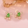 thumbnail image 6 of SmartBy 1/2 Pairs Frog-Shaped Earrings Sparking Rhinestones Inlaid Cartoon Enamel Alloy Ear Clips Jewelry Accessories, 6 of 6