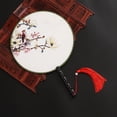 thumbnail image 5 of Éventail à Main Rond à Motif Double Face Chinois Ancien Éventail à Main Classique Palais Paddle, 5 of 5