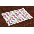 thumbnail image 1 of Ambesonne Floral Place Mats Set of 4, Squares with Flowers, Standard Size, Multicolor, 1 of 4