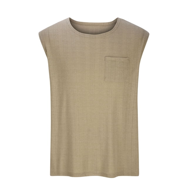 FAIWAD Men's Ribbed Knit Tank Tops Summer Sleeveless Casual Breathable T-Shirts Loose Classic Athletic Vest