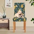 thumbnail image 4 of Yayeee 4 Pack Dining Chair Covers Stretch Parson Chairs Slipcovers Seat Protector, Blue Lemons, 4 of 6