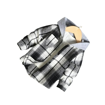 

Plaid Print Hooded Other Long Sleeve Multicolor Baby Coats (Baby s)