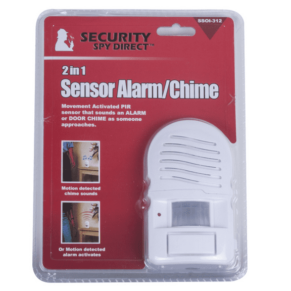 [Security&Spy] 2-in-1 PIR Motion Sensor Alarm & Door Chime – Battery Operated, Wall or Free-Standing, No Wiring Needed