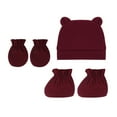 thumbnail image 3 of Multicolor Unisex Beanie Hats Boy's 0-12 Months Hat Mittens And Socks Set Polyester Thermal Polar Fleece Ski Stocking Skull Cap One Size, 3 of 3