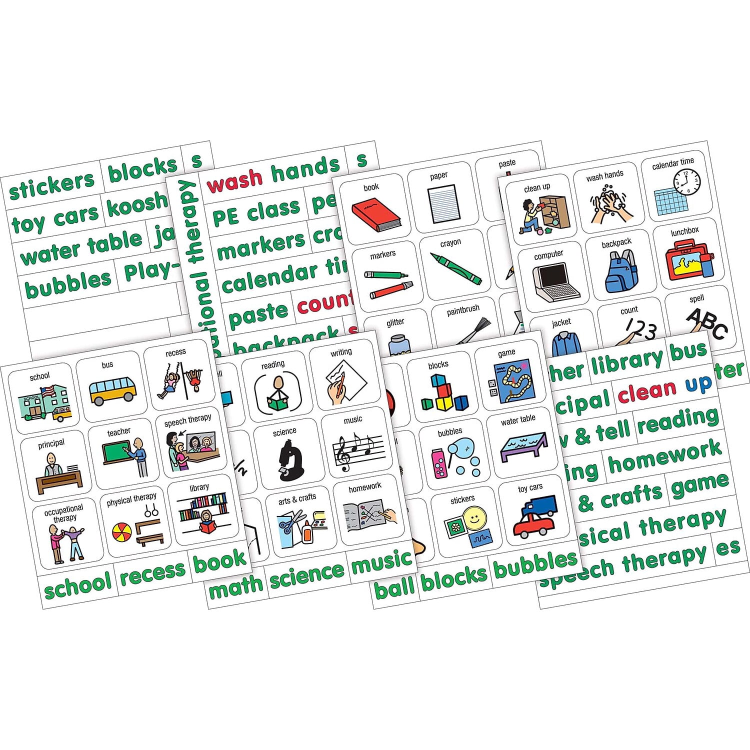 Barker Creek Learning Magnets - 45 Pieces School Words, 90 Count