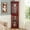 Cherry, variant on Leumius Corner Curio Display Cabinet, Glass Display Shelf Shelving Bar Cabinet with Tempered Glass Door, Bar Cabinet,Cabinet with Adjustable Shelf Glass Cabinet Shelves for Home Decor Dark Cherry