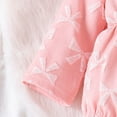 thumbnail image 4 of REgarm Newborn Baby Girl Clothes Ruffle Print Long Sleeve Romper+Headband+Socks 3Pcs Fall Winter Baby First Christmas Outfit Girl (Pink,0-3 Months), 4 of 7