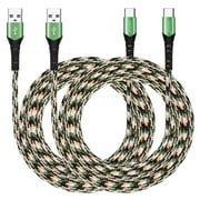 2 Pack 10ft Camo USB-C Fast Charger Cable for Samsung Galaxy S25 S24 S23 FE, S22, S21, S20, S10+, S10, Note 20 10+, A03s A12 A13 A14 A15 A16 A24 A25 A32 A34 A42 A51 A52 A53 A54 A71