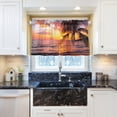 thumbnail image 6 of Coolnut Palm Tree Kitchen Curtains UV Protected Tier Curtains 2 Panels Kitchen Tiers Half Window Curtains for Guest Room Bathroom Laundry Room Basement, 24 x 27 Inch Home Decor, 6 of 7