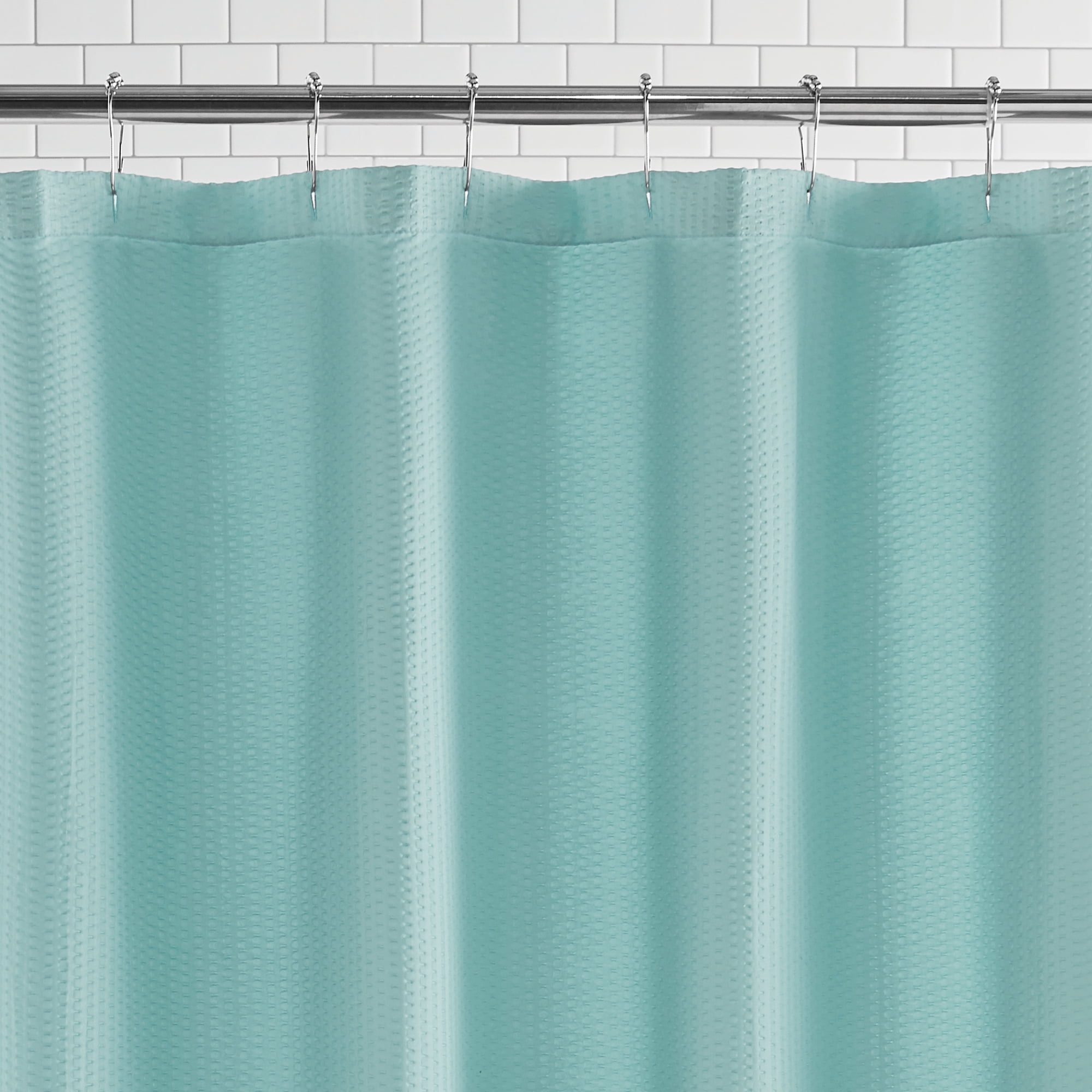 (3 pack) Mainstays Classic Mint Water-Repellent Embossed Microfiber Fabric Shower Liner, 70" x 72"