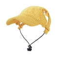 thumbnail image 2 of Dog Baseball Cap, Dog Cat Summer Beach Visor Hat with Ear Holes, Adjustable Puppy Sunbonnet Headdress(Yellow, S), 2 of 6