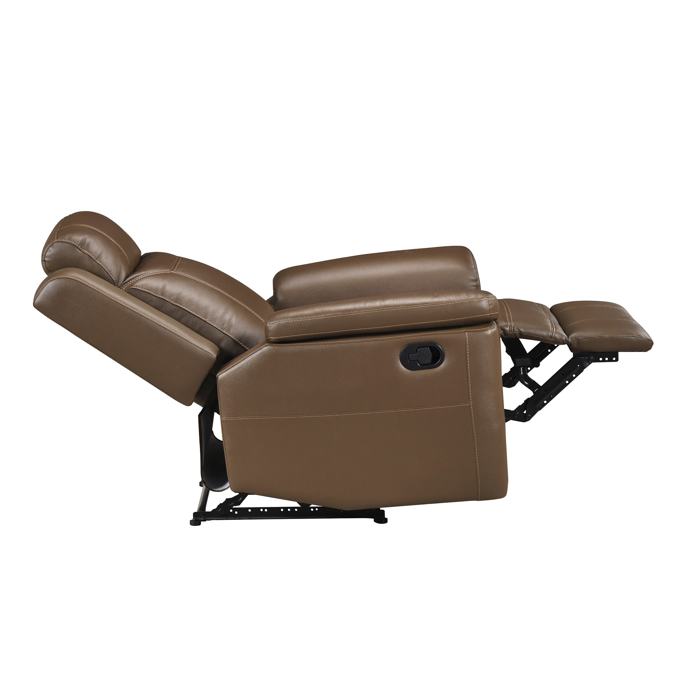 OakvillePark Livaro Leather Match Manual Reclining Chair, Camel