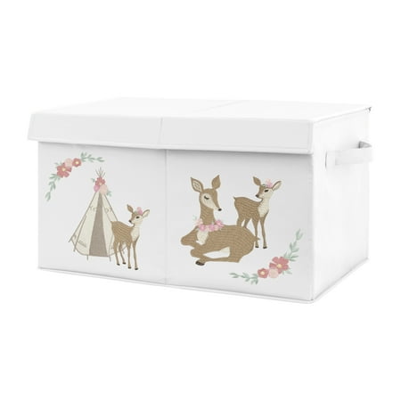 UPC: 0846480069997 | Deer Floral Storage Fabric Toy Box by Sweet Jojo Designs