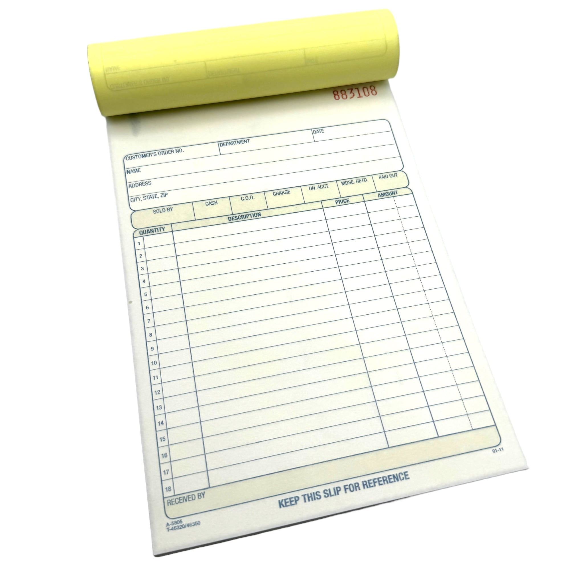 (6 PACK) Adams Sales Order Book, 2-Part, Carbonless, White/Canary, 5-9/16 x 8-7/16 inches, 50 Sets per Book (DC5805)