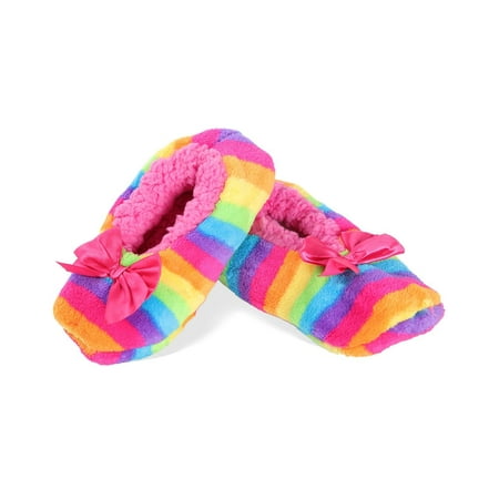 MeMoi Rainbow Girls Slippers | Slippers for Kids by MeMoi M / Bright Multi MKF5 (Best Slippers For Grandma)