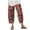 a-104Wine19, variant on Womens Elastic Waist Tropical Floral Print Cropped Harem Pants Summer Loose Side Slit Casual Vacation Summer Trousers For Ladies Comfort Pants XXL