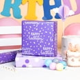 thumbnail image 4 of HOMERAL Birthday Wrapping Paper Roll - Purple Glitter Happy Birthday Lettering Metallic Foil Paper Girl Gift Wrap w/Polka Dot for Party - 17 IN X 33 FT, 4 of 6