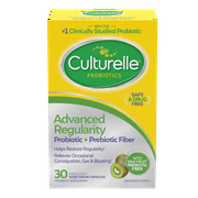 Culturelle Advanced Regularity Probiotic and Prebiotic Fiber, Kiwi Capsules, 30 Count