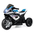 thumbnail image 1 of Gymax 12V Kids Ride on Motorcycle Licensed BMW 3 Wheels Electric Toy w/ Light & Music White, 1 of 9