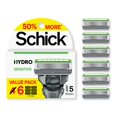 thumbnail image 1 of Recambios de maquinilla de afeitar Schick Hydro Sensitive de 5 cuchillas para hombre, 6 unidades, 1 of 8
