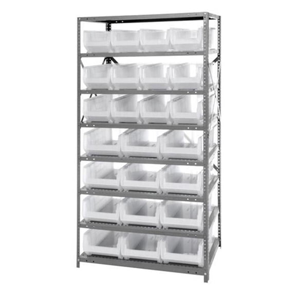 8-Shelf Unit With 24 Clear Plastic Storage Bins