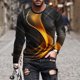 thumbnail image 1 of Blusas y camisas de manga larga con cuello redondo para hombre, blusa informal de manga larga con cuello redondo y estampado., 1 of 5