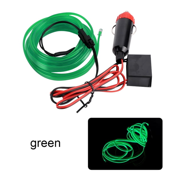 Riwesomey Tira de luces LED para iluminación Interior de coche de 3M, guirnalda de luces LED para coche, línea de tubo de cuerda de alambre, tira de luz Automoción decorativa y accesorios verde Riwesomey VI000918-07B