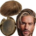 thumbnail image 1 of Tupé para hombres Yanahair piezas de cabello para hombres Tupé para hombres Sistema de reemplazo de cabello humano postizo de encaje para hombres Cabello humano real 100% europeo Sistema de cabello de encaje francés fino transpirable para hombres (#427613 Rubio 8x10) Sincero Electrónica, 1 of 2