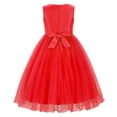 thumbnail image 7 of Uhnice Sequin Sleeveless Tulle Mesh Flower Girl Party Dress (Red, 4 Years/120), 7 of 7