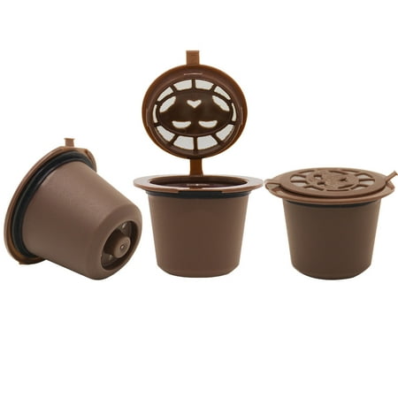 

Xinqinghao Refillable Reusable Coffee Capsules Pods For Nespresso Machines Filter Brown