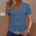 thumbnail image 2 of WRKEKC Short Sleeve Shirts for Women, Summer T-Shirts for Women, Women's Summer Short Sleeve Shirts Casual Tops V-Neck Trendy Blouses T-Shirts, 2 of 7