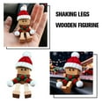 thumbnail image 5 of 2 PCS Funny Christmas Wooden Man Figurine with Swaying Feet, Figurine in Santa Hat & Scarf for Car Dashboard, Includes 12 Magne-tic Expressions, Cute Holiday Ornament, 5 of 8
