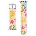 thumbnail image 3 of Dabney Lee Pink Flower Child 2 Pattern Silicone Band with Silver Stainless Steel Buckle Closure for 38/40/41mm Apple Watch, 3 of 5