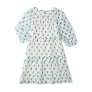 Wonder Nation Girls Short Sleeve Chiffon Peasant Dress, Sizes 4-18 & Plus
