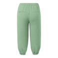 thumbnail image 4 of Mnuaqn Linen Capri Pants for Women High Waisted Wide Leg Cropped Pants Summer Casual Elastic Waist Yoga Capris with Pockets (Light Green, L), 4 of 5