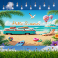 thumbnail image 5 of Colorful Design Summer Beach Banner Decorative Travel Theme Seaside Background for Vacation Party Outdoor Event Kids Celebration, 5 of 7
