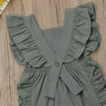 thumbnail image 4 of Qiylii Toddler Baby Girl Sleeveless Jumpsuit Ruffle Solid Color One-Pieces Romper Summer Clothes Outfit,0-24M, 4 of 5