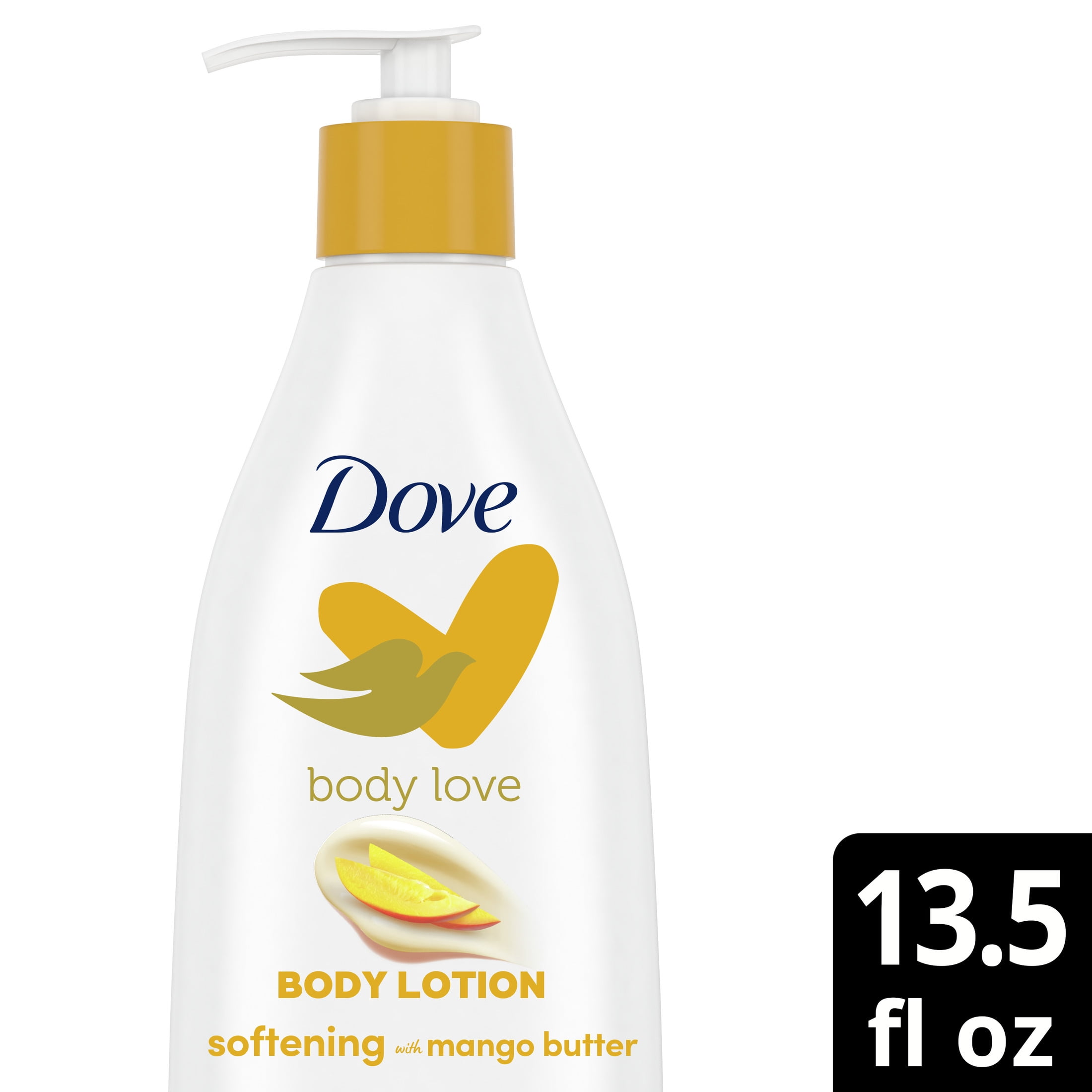 Dove Body Love Glowing Care Body Lotion For Women, Mango & Almond Butter Hydrates and Absorbs Quickly 13.5 oz