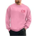thumbnail image 3 of YOIAVAIOY Men Valentines Gift Y2k Heart Print Sweatshirt Long Sleeve Crew Neck Pullover Lounge Casual Loose Hooded Sweatshirts Pink M, 3 of 9
