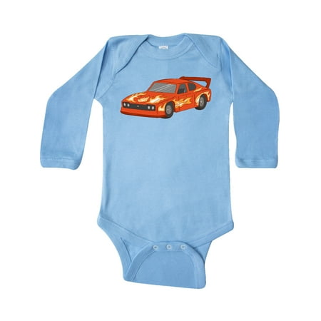 

Inktastic Red Flames Race Car Gift Baby Boy or Baby Girl Long Sleeve Bodysuit
